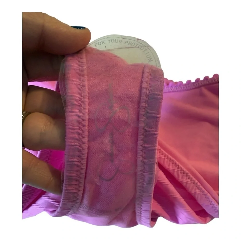 Jessica Simpson Pink Textured High Cut High Waist Bikini Separate NEW Size M